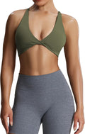 Aoxjox Women's Workout Sports Bras Fitness Metamorph Sienna Twist Bra Yoga Crop Tank