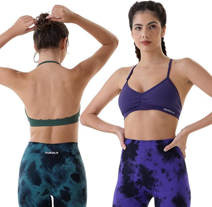 AUROLA Mercury Workout Sports Bras Women Athletic Removable Padded Backless Strapy Minimal Crop Top