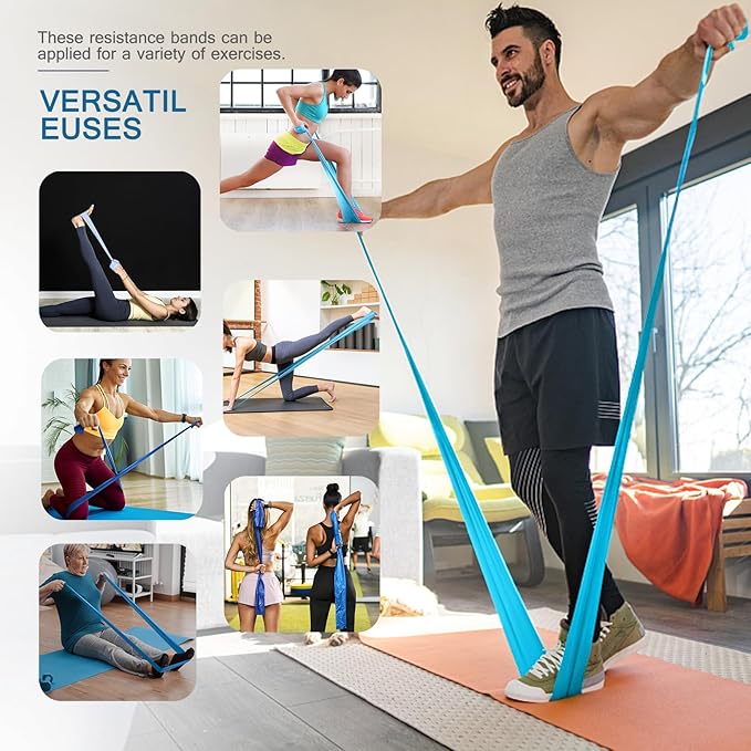 5 Pcs Professional Resistance Bands. Latex-Free, Pilates Band, Work Out Bands, Stretch Bands for Working Out Women or Men, Exercise Bands Set for Pilates, Physical Therapy, Yoga