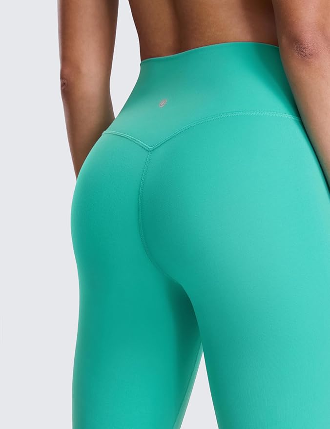 CRZ YOGA SculptAir No Front Seam Yoga Leggings 25" - High Waisted Womens Pants Workout Pilates Athletic V Back Buttery Soft