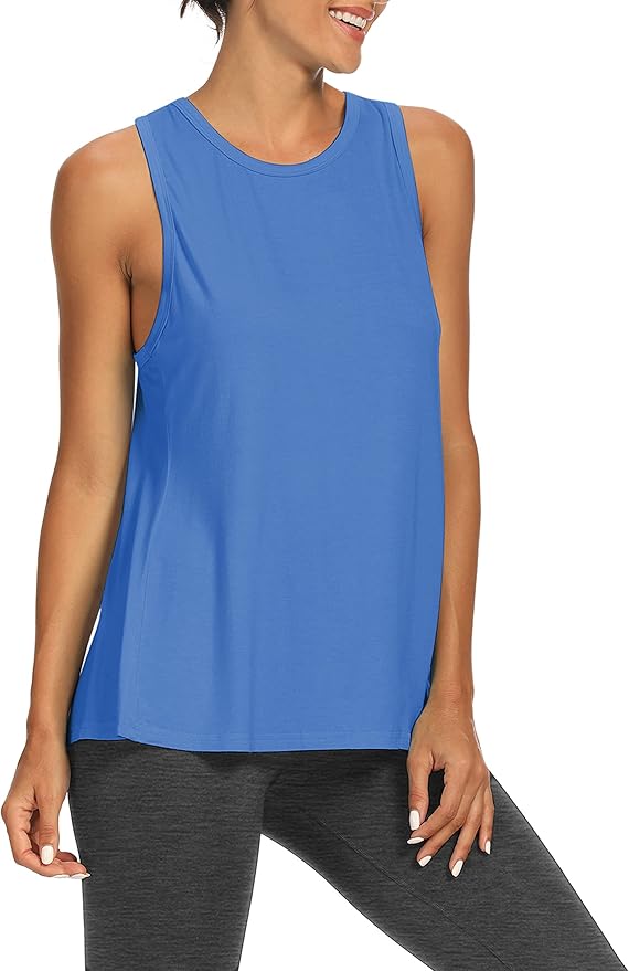 Bestisun Workout Tank Tops Open Back Yoga Exercise Shirts Tie Back Athletic Clothes for Women