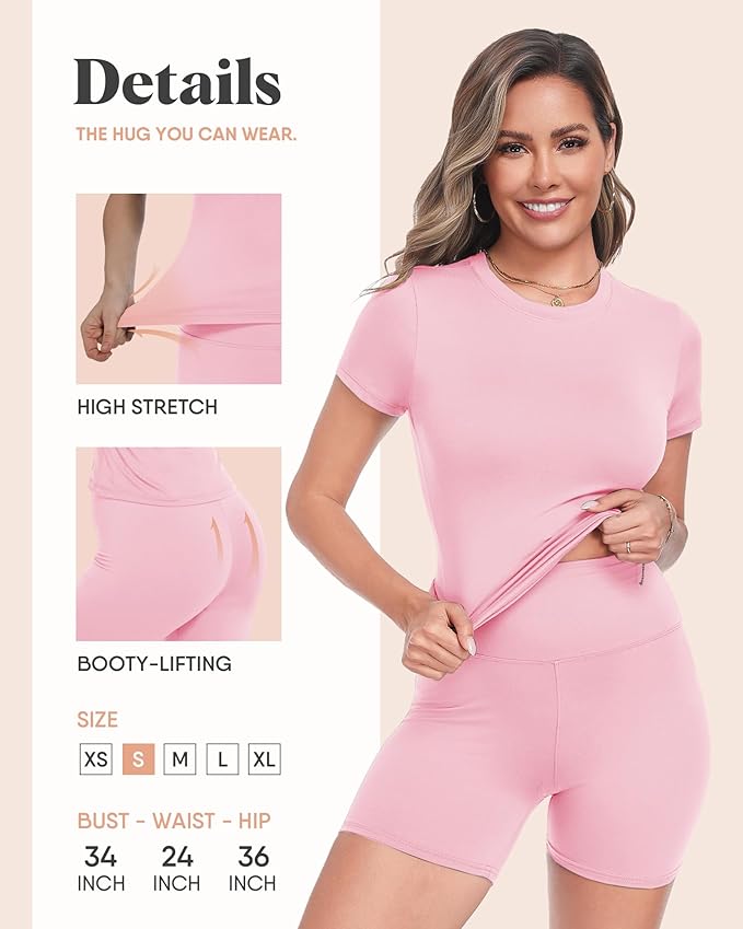 ZOOSIXX Two Piece Workout Sets for Women - Summer Outfits 2 Piece Short Gym Sets Casual Lounge Vacation Matching Clothing