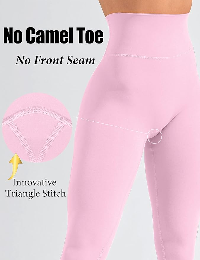 Olmlmt No Front Seam Workout Leggings for Women Tummy Control Butt Lifting Leggings Buttery Soft Gym Yoga Pants