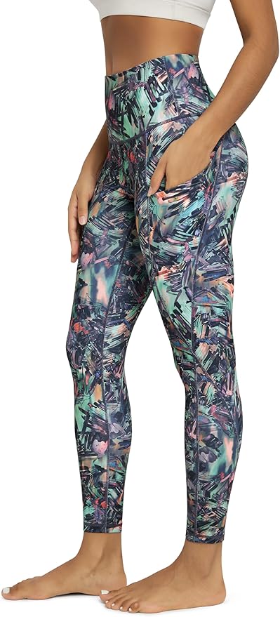 ODODOS Women's High Waisted Yoga Leggings with Pockets, Tummy Control Non See Through Workout Athletic Running Yoga Pants
