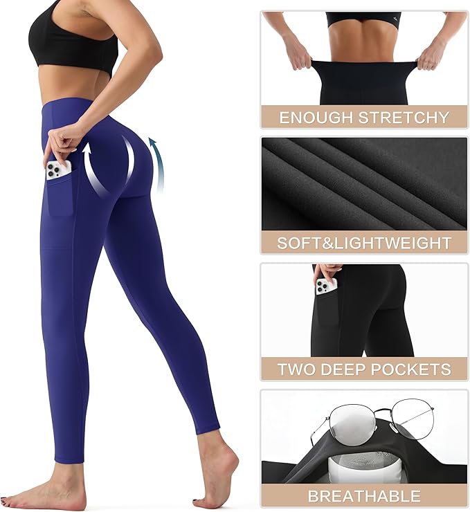 YUDSUD High Waisted Leggings for Women - Tummy Control Yoga Pants for Workout Running Athletic Women's Leggings Plus Size