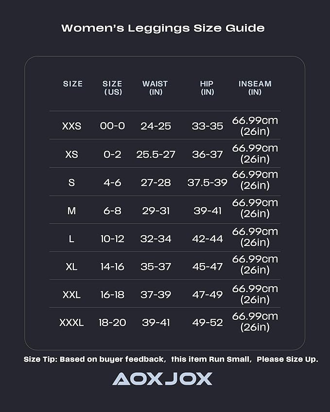 Aoxjox High Waisted Workout Leggings for Women Trinity Yoga Pants 26.5"