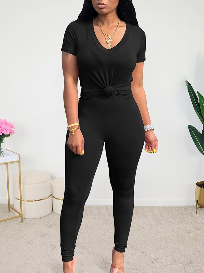 Lounge Sets for Women 2 Piece Summer Casual Jogger Workout Outfits Short Tops Long Pant Sweat suit leggings set
