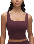 CRZ YOGA Butterluxe Square Neck Crop Tank Tops for Women - Workout Longline Sports Bras Padded Yoga Camisole