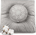 Hihealer Meditation Cushion, Traditional Tibetan Meditation Pillow Velvet Cover - Large Floor Cushion Seating for Adults - Yoga Buckwheat Bolster for Women、Moms