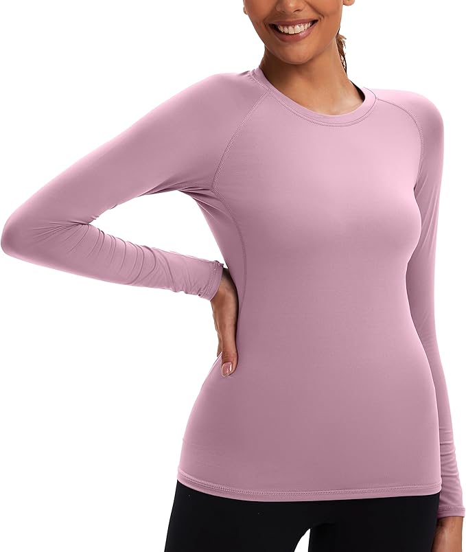 NebuKinex 5 Pack Women's Compression Shirt Long Sleeve Workout Tops Athletic Baselayer Quick Dry Gym Yoga Running T-Shirt