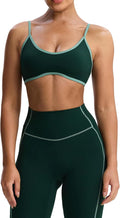 Aoxjox Women's Color Block Workout Sports Bras Fitness Lexi Lined Strappy Bra Athletic Yoga Crop Tank