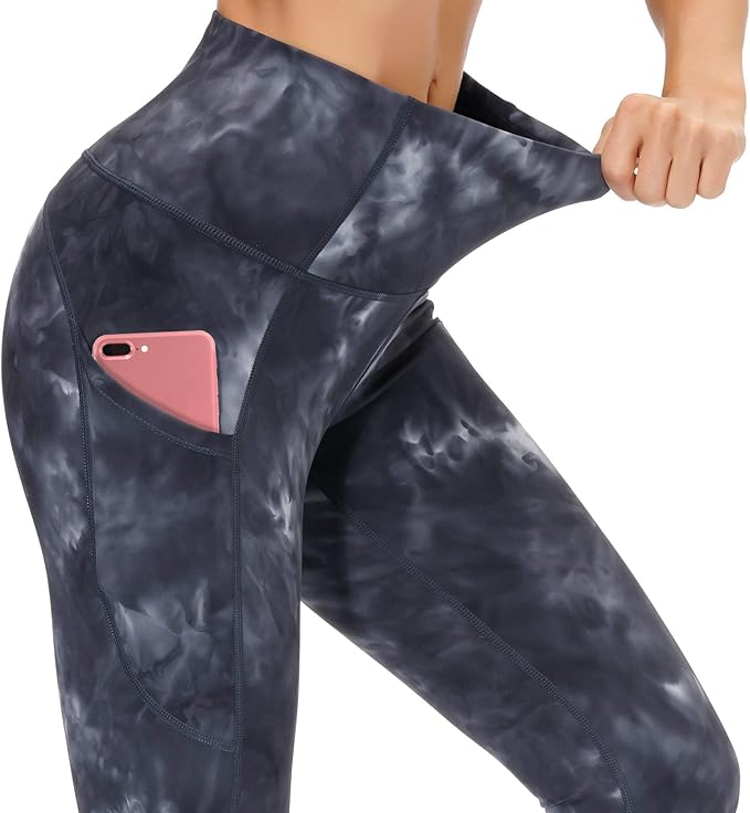 Dragon Fit High Waist Yoga Leggings with 3 Pockets,Tummy Control Workout Running 4 Way Stretch Yoga Pants