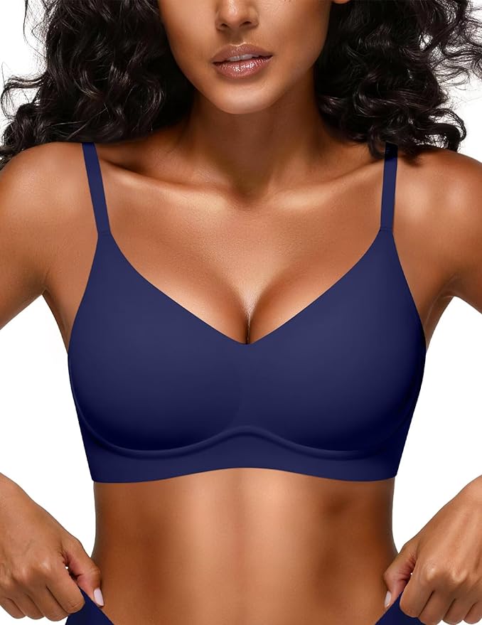 Vertvie Womens Seamless Jelly Bras No Underwire Comfort Push Up Bras Buttery Soft Wireless Bralette Full Coverage Sports Bra