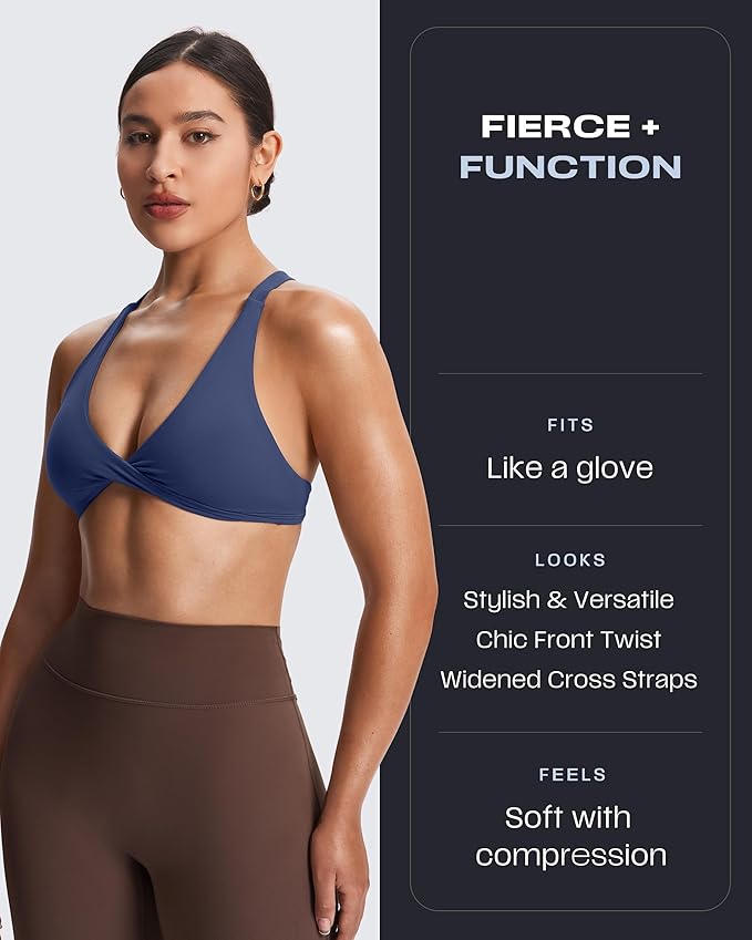 Aoxjox Women's Workout Sports Bras Fitness Satara Low Impact Bra Yoga Crop Tank