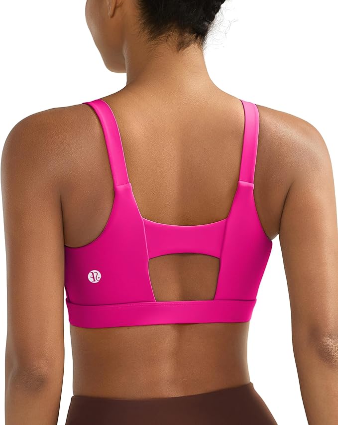 RUNNING GIRL Sports Bra for Women High Support, Molded Cup High Impact Sports Bras with Sewn in Pads