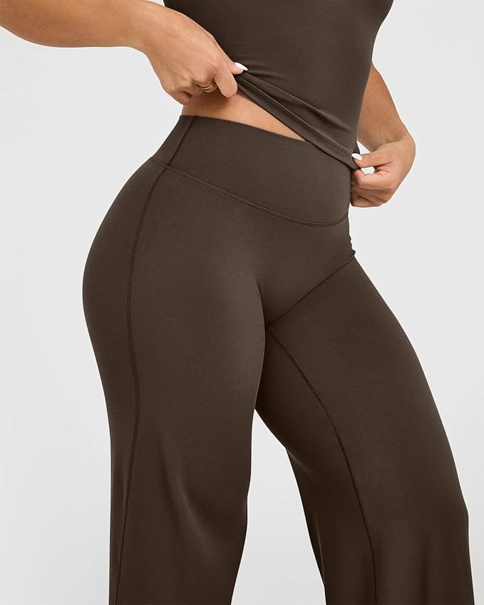OQQ Yoga Pants Women High Waist Stretch Casual Soft Straight Leg Bottoms