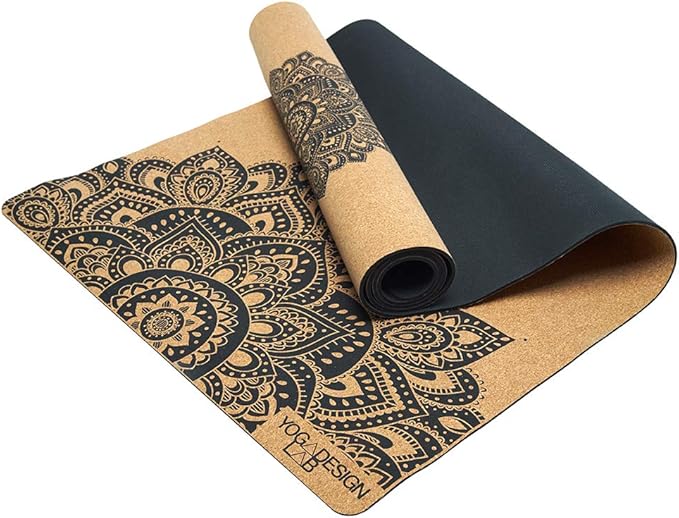 YOGA DESIGN LAB | The Cork Yoga Mat | Eco Luxury | Ideal for Hot Yoga, Power, Bikram, Ashtanga, Sweaty Workouts | Studio Quality | Includes Carrying Strap!