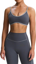 Aoxjox Women's Color Block Workout Sports Bras Fitness Lexi Lined Strappy Bra Athletic Yoga Crop Tank