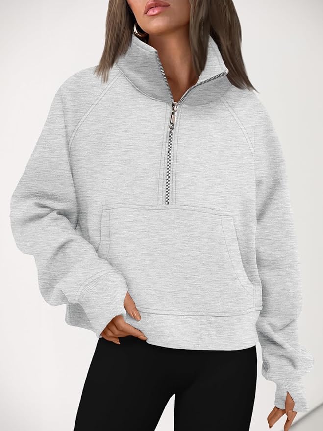 AUTOMET Womens Sweatshirts Half Zip Cropped Pullover Fleece Quarter Zipper Hoodies 2026 Fall Fashion Outfits Clothes