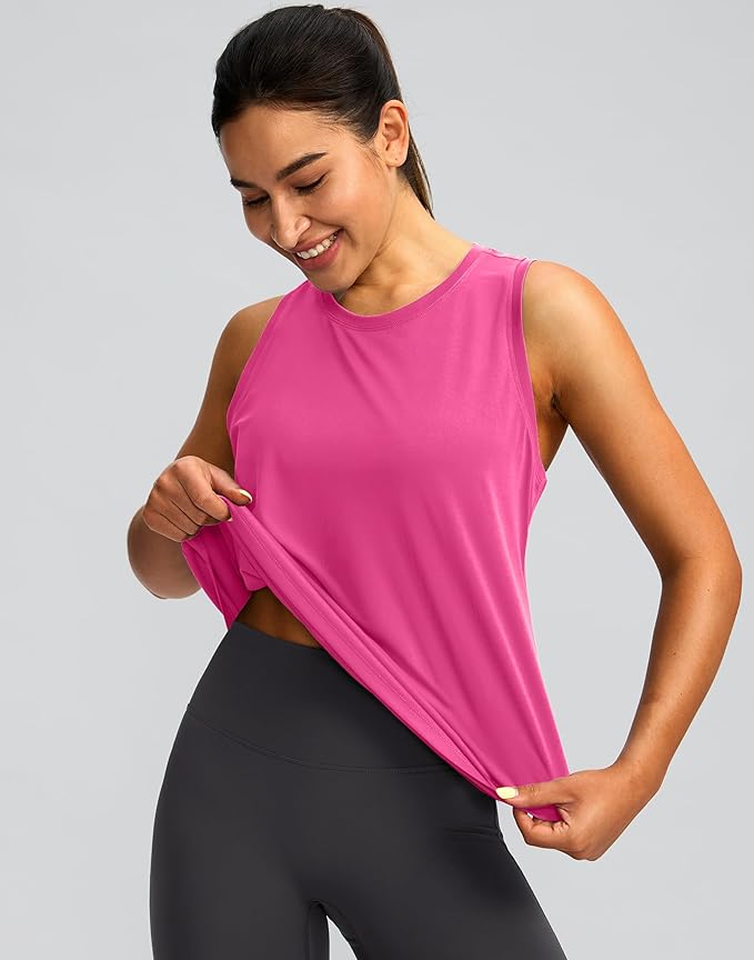 Women's Workout Tops Racerback Athletic Tank Tops Sleeveless Loose Fit Yoga Running Gym Shirts for Women
