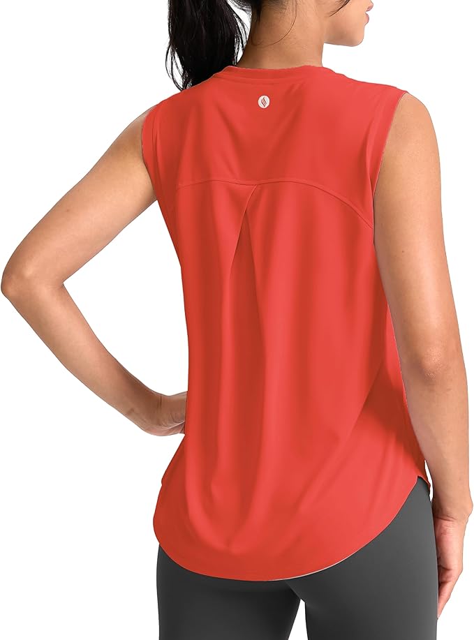 SANTINY Women's Sleeveless Workout Tops Breathable Lightweight Active Tennis Yoga Shirts Athletic Running Tank Tops for Women