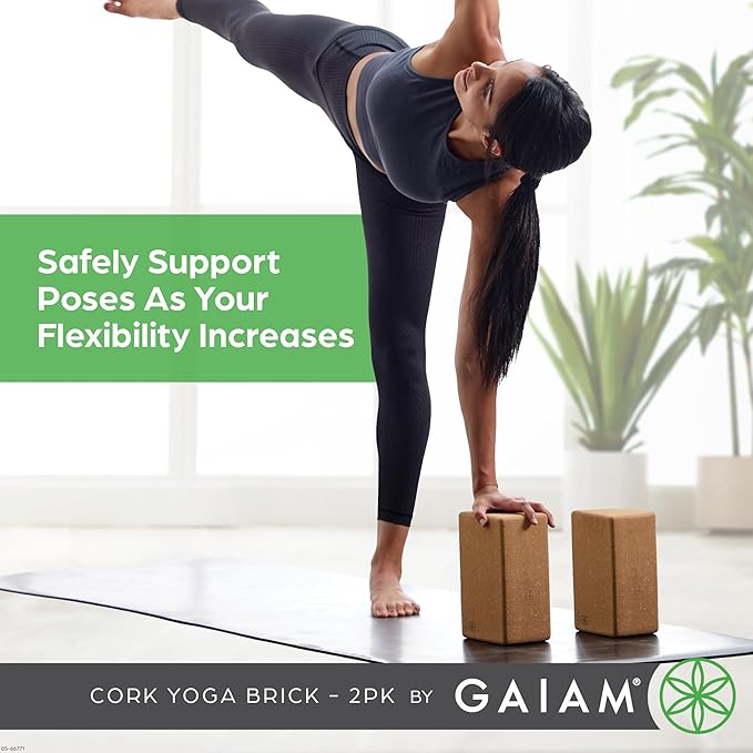 Gaiam Yoga Block - Supportive Latex-Free Eva Foam - Soft Non-Slip Surface with Beveled Edges for Yoga, Pilates, Meditation