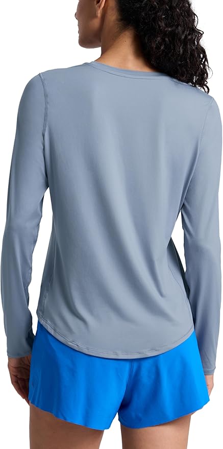 CRZ YOGA Lightweight Workout Long Sleeve Shirts for Women - Gym Running Fall Athletic Training T-Shirts High Neck Tops
