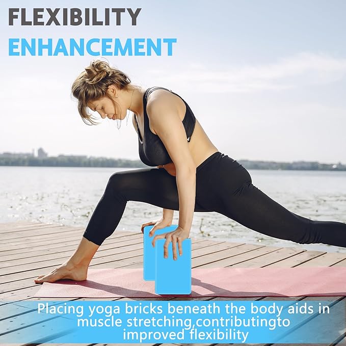 9"x6"x3" Yoga Blocks, Soft Non-Slip Surface Premium Foam Blocks, Supportive, Lightweight, Odor Resistant, Yoga Accessories for Pilates Meditation General Fitness Stretching Toning
