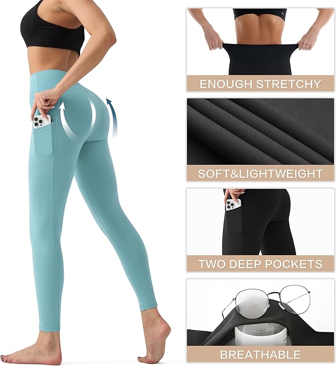 YUDSUD High Waisted Leggings for Women - Tummy Control Yoga Pants for Workout Running Athletic Women's Leggings Plus Size