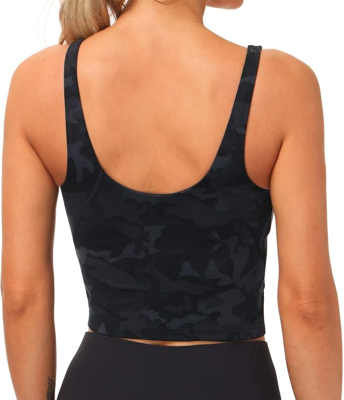THE GYM PEOPLE Womens' Sports Bra Longline Wirefree Padded with Medium Support