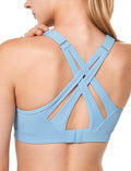 Yvette Sports Bra High Impact Adjustable Criss Cross Back, Full Support for Large Bust No Bounce