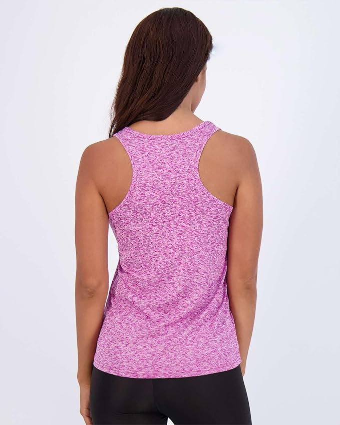 Real Essentials 5 Pack: Women's Racerback Tank Top Dry-Fit Athletic Performance Yoga Activewear (Available in Plus Size)