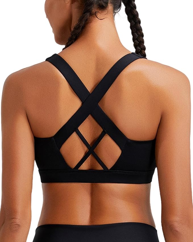 RUNNING GIRL Sports Bra for Women, Molded Cup High Impact Sports Bras for Women with Sewn in Pads