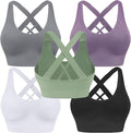Evercute Sports Bras for Women Padded Medium Support Criss Cross Strappy Bra Seamless High Impact Yoga Exercise Athletic Bras