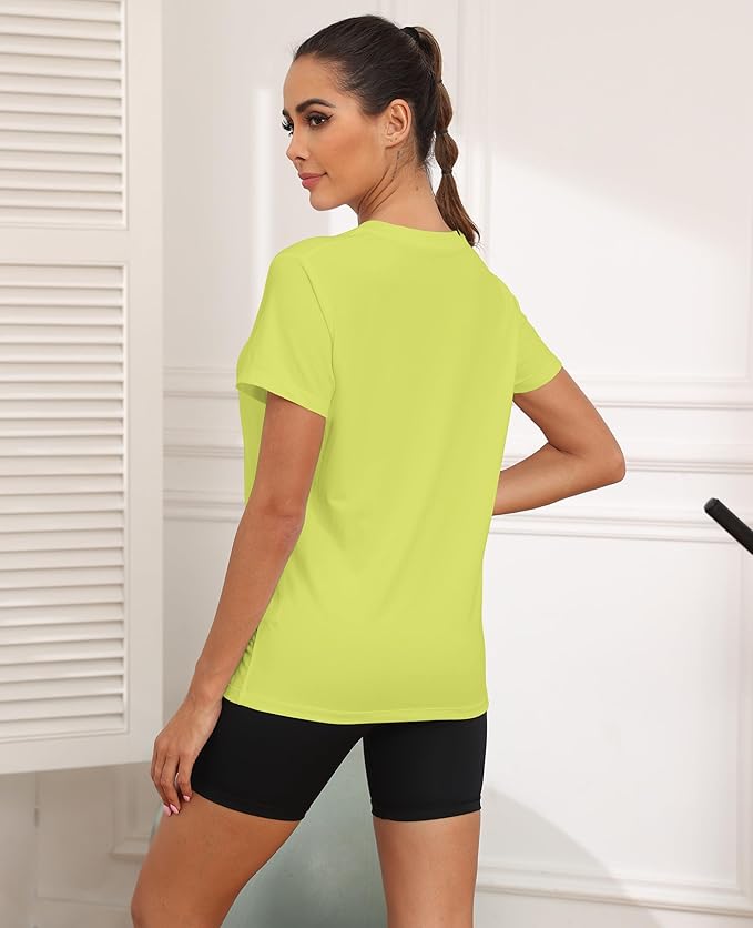 KevaMolly Workout Tops for Women UPF50+ Breathable Loose Fit Yoga T Shirts Short Sleeve Running Gym Athletic Tee Top