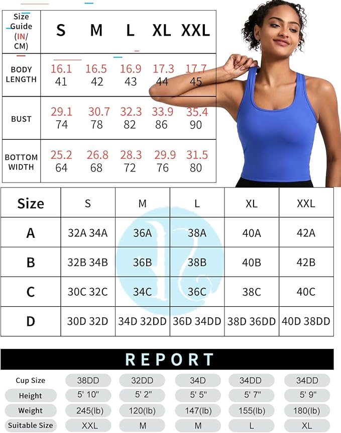RUNNING GIRL Workout Tank Tops with Built in Bras for Women,Compression Shirt Strappy Back Athletic Yoga Tops