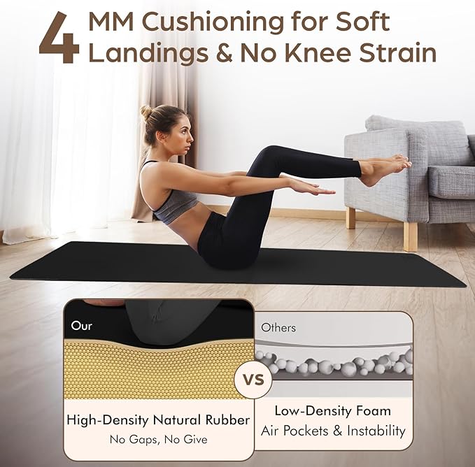 ORW Non Slip Hot Yoga Mat - Grip Surface & Natural Rubber Base, REACH Tested, Home & Studio Practice