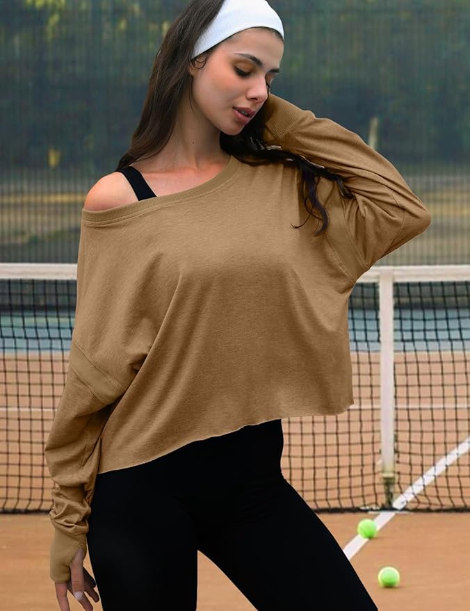 UNIANKIYA Open Back Workout Tops for Women Long Sleeve Cropped Athletic Clothes Gym Running Yoga Low Impact Sports T Shirts