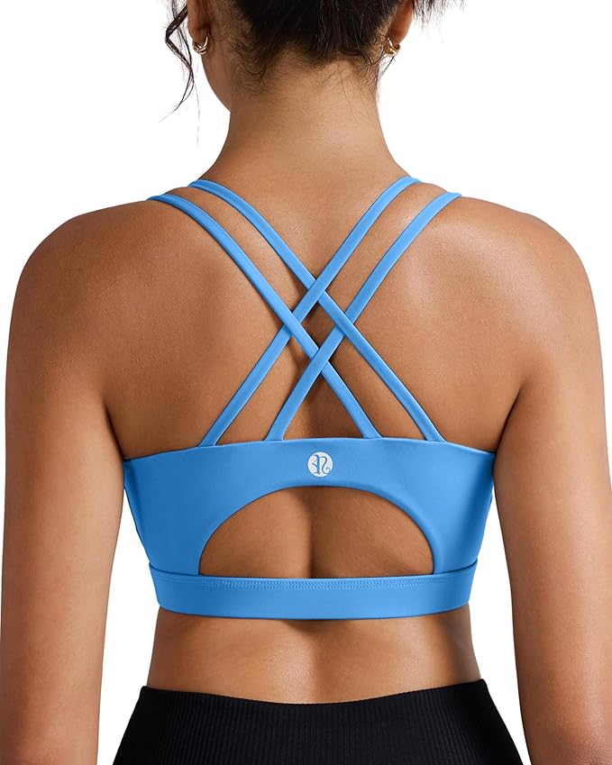 RUNNING GIRL Sports Bras for Women,Padded Sports Bra Tank Top Sexy Crisscross Back High Impact Longline Workout Yoga Bra