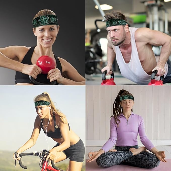 4 Piece Gym Sets Women Racerback Sports Bra with Back Pocket, Matching Flare Yoga Pants And Sweatband
