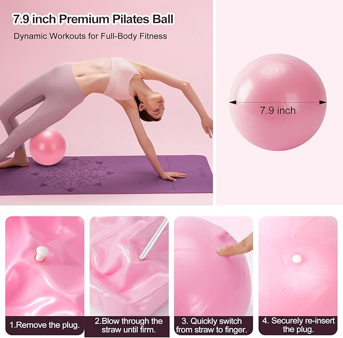 Pilates Kit, Home Pilates Workout Kit for Women, Pilates Equipment with Pilates Ring and Ball, Yoga Block & 5 Resistance Bands, Ankle Weights, Sliders & Grip Socks, Workout Guide Included