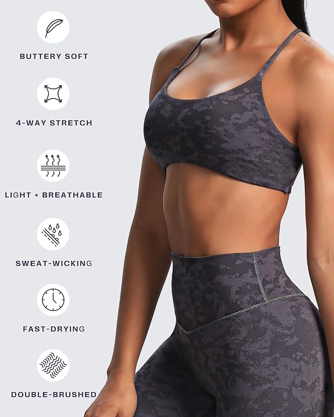 Aoxjox Women's Workout Sports Bras Fitness Trinity Ivy Low Impact Bra Yoga Crop Tank