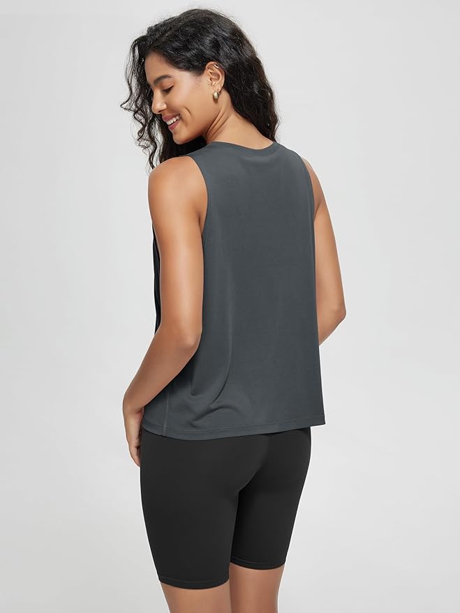 ODODOS 3-Pack Loose Tank Tops for Women Sleeveless Gym Athletic Workout Tops Yoga Shirts