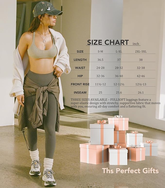 FULLSOFT 3 Pack Leggings for Women High Waisted Soft Black Yoga Pants for Workout Athletic Running Reg & Plus Size