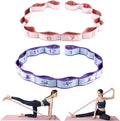 2PCS Elastic Yoga Stretching Strap with 12 Loops Stretch Resistance Exercise Bands for Yoga,Pilates,Dance,Rhythmic Gymnastics,Physical Therapy,Ballet Couple Style