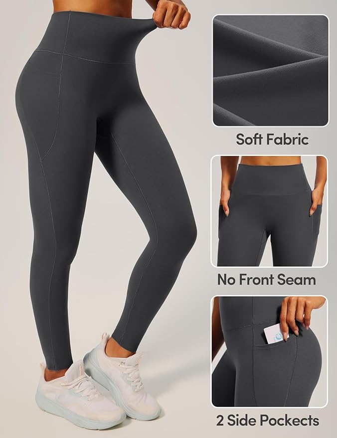 IUGA Invisible Scrunch Butt Lifting Leggings for Women No Front Seam Workout Leggings with Pockets Tummy Control Yoga Pants