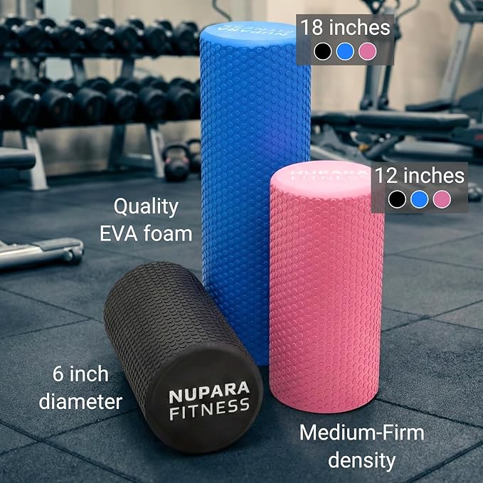 Foam Roller for Back, Legs, and Deep Tissue Muscles. Muscle Roller for Running, Cycling, Sports, Exercise, Recovery, Physical Therapy, Yoga, and Pilates. (Pink, 18 inch - Large)