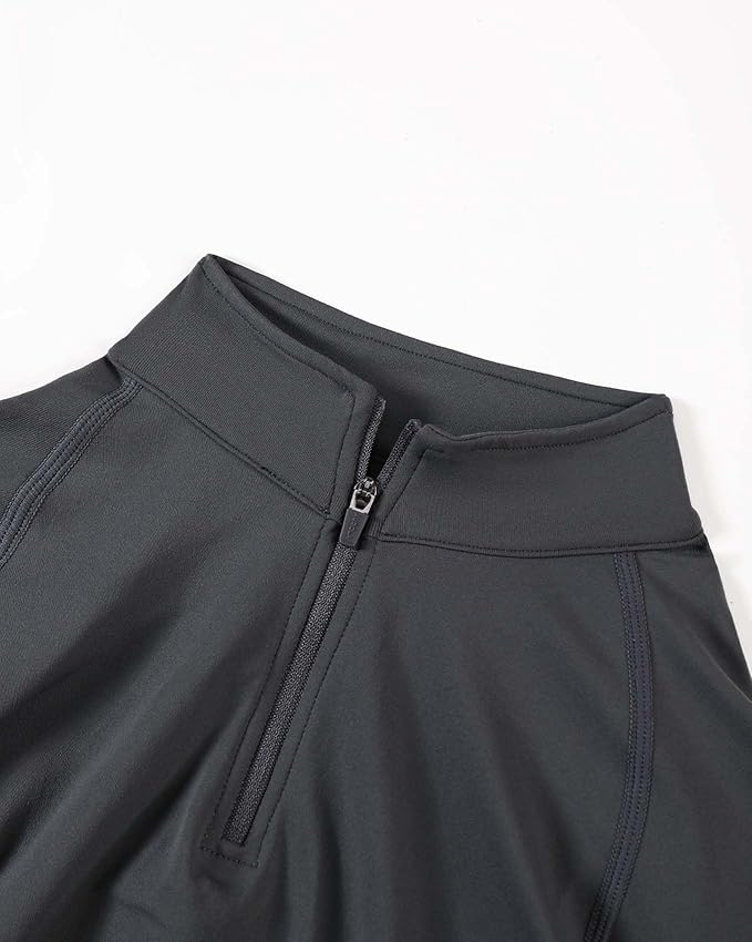 AUROLA Influence Workout Jacket for Women, Half Zip Cropped Slim Fit Long Sleeve Yoga Jackets Athletic Top with Thumb Holes