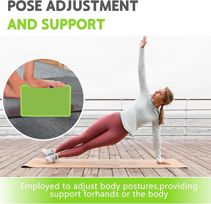 9"x6"x3" Yoga Blocks, Soft Non-Slip Surface Premium Foam Blocks, Supportive, Lightweight, Odor Resistant, Yoga Accessories for Pilates Meditation General Fitness Stretching Toning