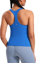 CRZ YOGA Butterluxe Workout Racerback Tank Tops for Women - Padded Athletic Spandex Yoga Shirts with Built in Bra